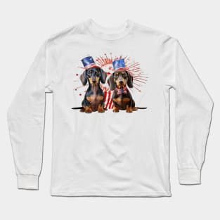 4th of July Dachshund Dogs #1 Long Sleeve T-Shirt